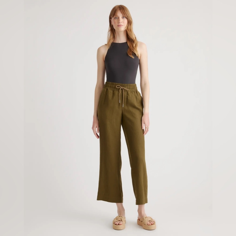 Quince 100% European Linen Wide Leg Pant - Size Small